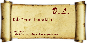 Dérer Loretta névjegykártya